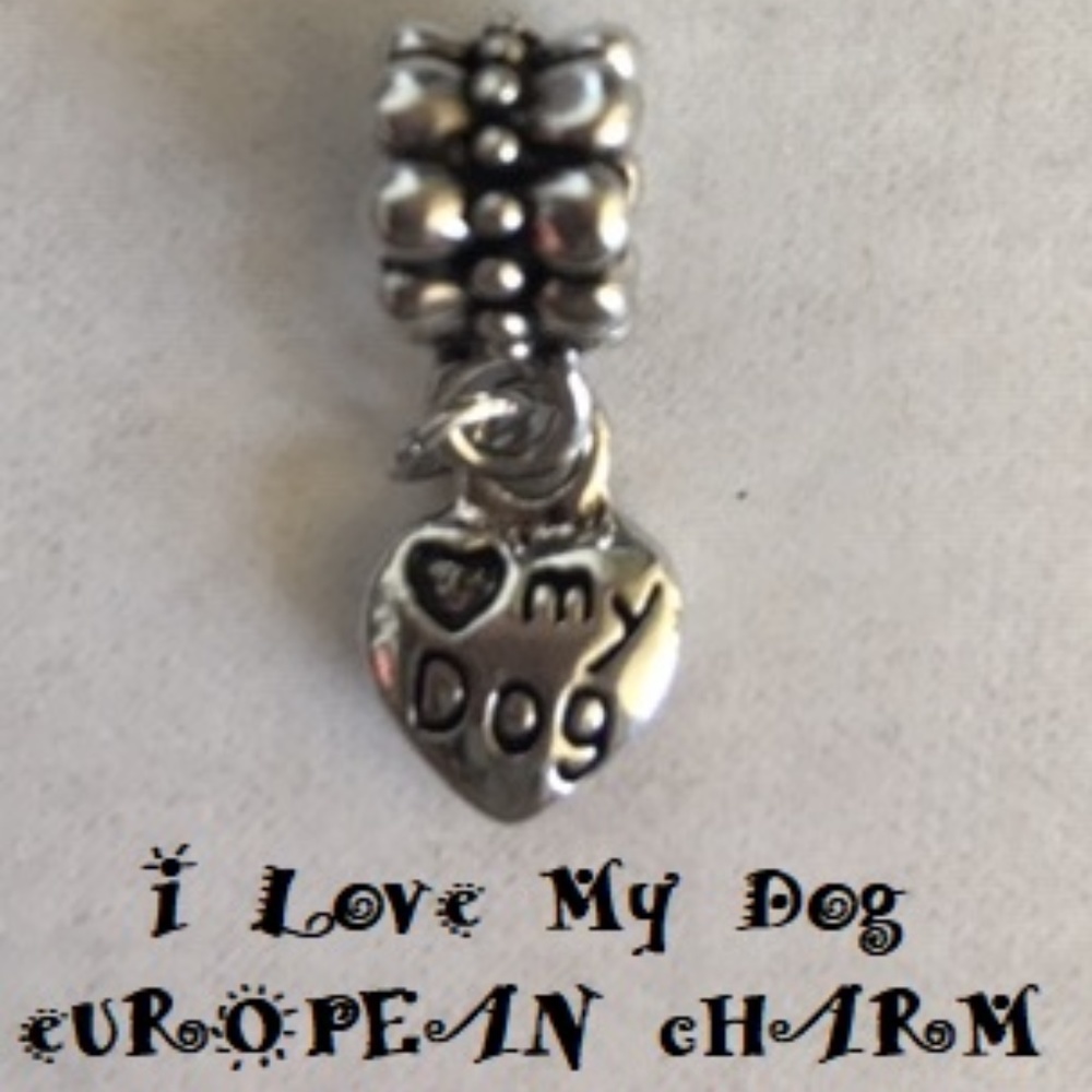 " I Love My Dog " Animal European Charm